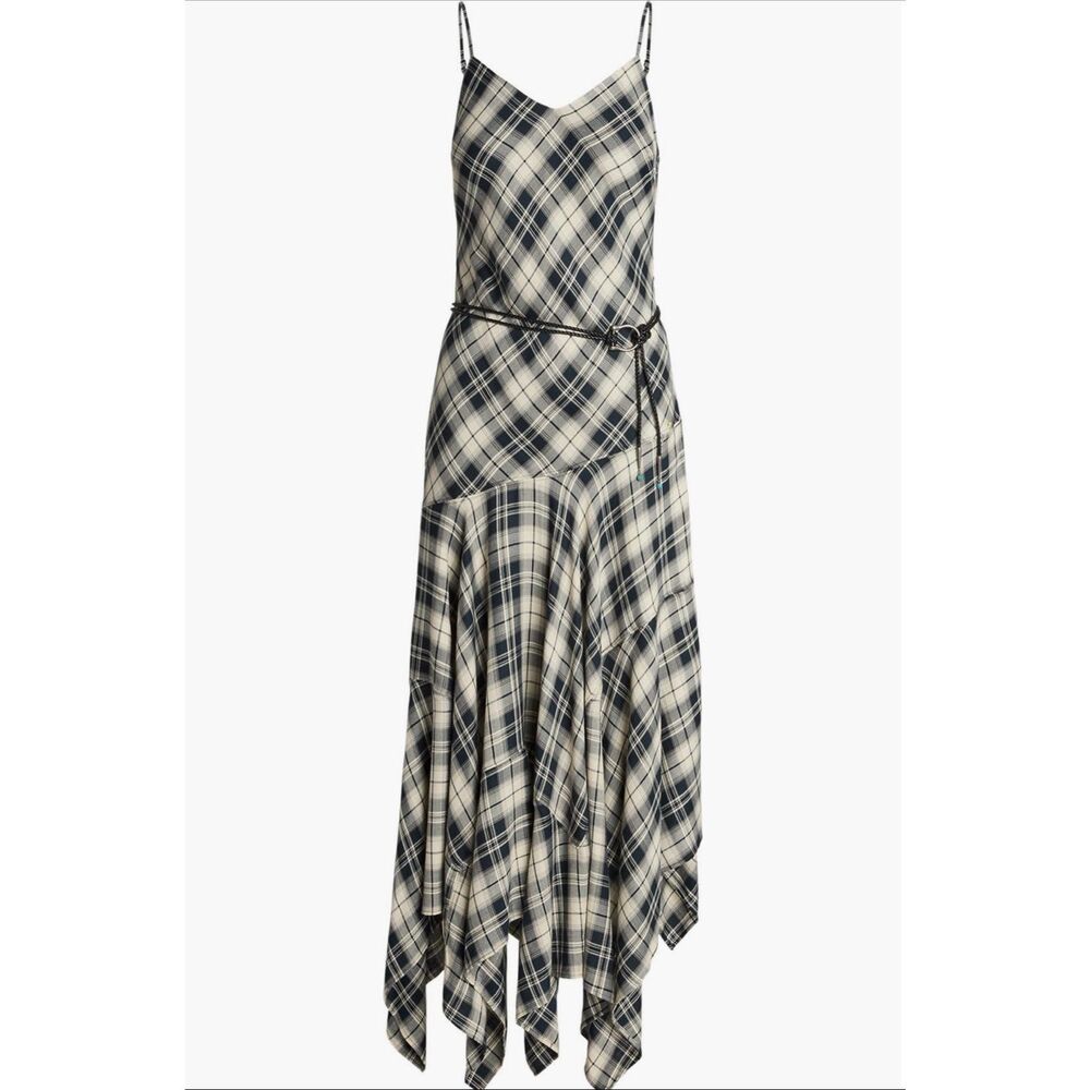 Lauren Ralph Lauren Plaid Belted Herringbone Dress 10 - Picture 5 of 11